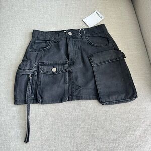 Bershka Black Utility Skirt